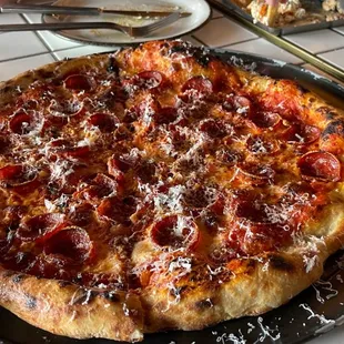 Pizza was pretty good. Very pepperoni forward