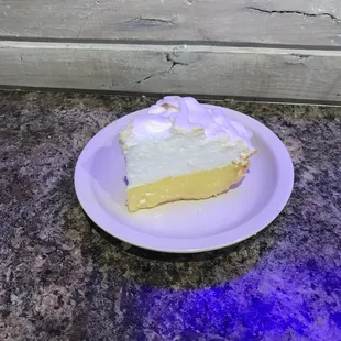 a slice of pie on a plate