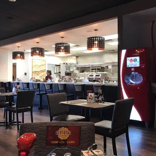 the kitchen and dining area