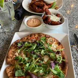 White pizza, tots, and wings kind of night!