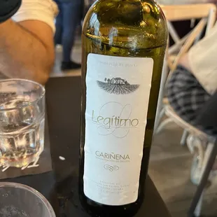 a bottle of white wine
