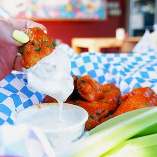 chicken wings and fried chicken, food