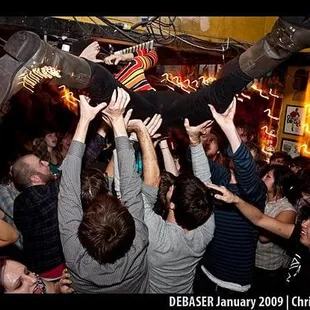 Crowd Surfing at Debaser 90&apos;s night, 01/03/09