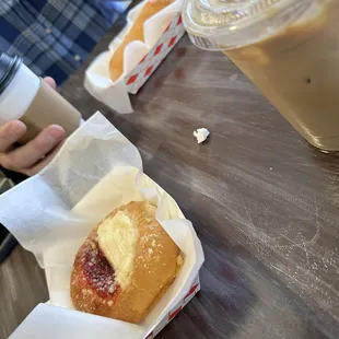 Iced latte and kolaches