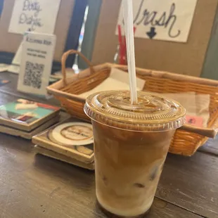 Iced latte with oat milk