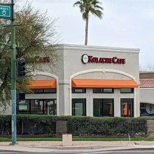 the front of the restaurant