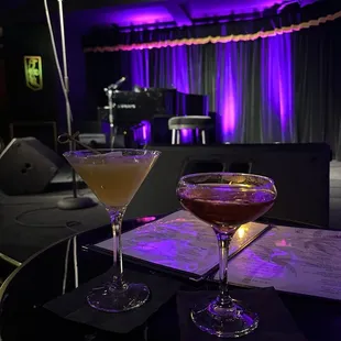 Lemon meringue pie martini and Pop's manhattan