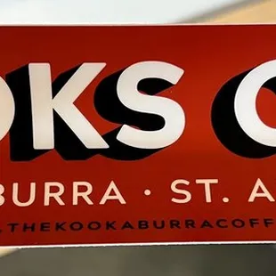 Fun bumper sticker available for sale in coffee shop