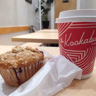 Blueberry muffin &amp; coffee.