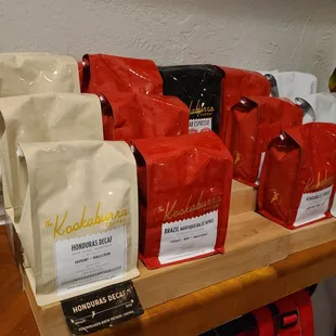 a variety of coffee bags