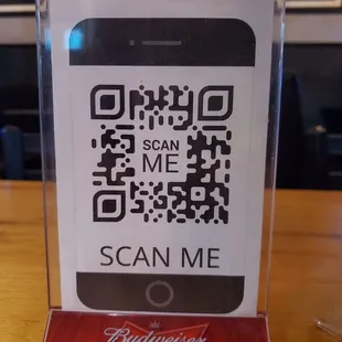 a phone with a qr code on it