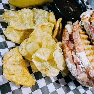 a sandwich and chips