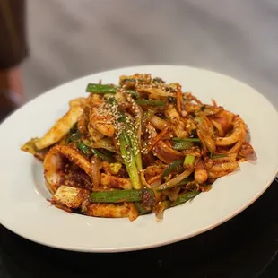 Spicy squid salad.