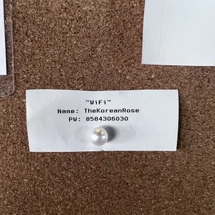 Password to WiFi