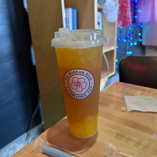 Mango White Peach Green Tea with Passion Fruit Jelly