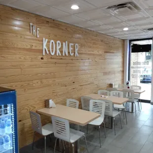 Interior wall with name