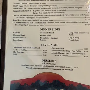 sushi and sashimi, menu