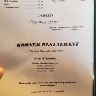 Menu