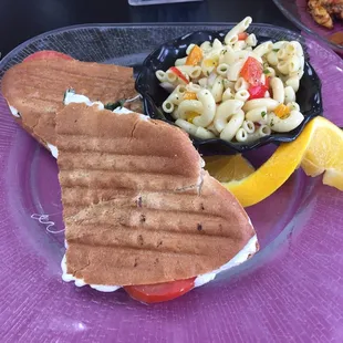 Mozzarella panini was ok. Liked the Macaroni salad