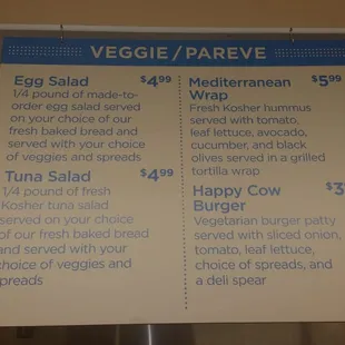 Other stuff on the deli menu