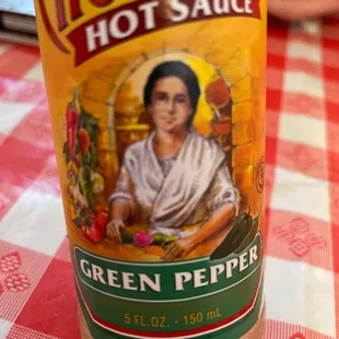 a bottle of hot sauce