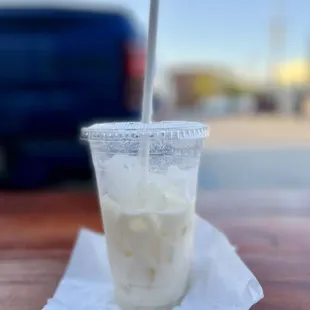 Italian soda (Pineapple &amp; Red Bull)