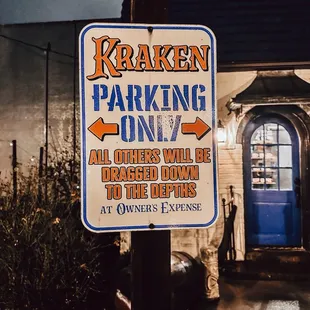 Cute and appropriate parking sign