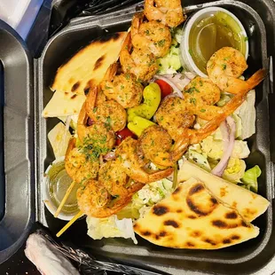 Greek salad w/ grilled shrimp 05/21