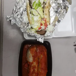 Gyro and cabbage rolls