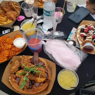Sweet potato fries and marshmallow sauce. Fresh and delicious food!