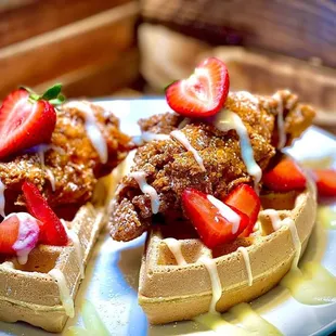 waffles, food