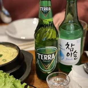 Soju and beer.