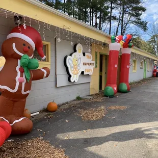 a gingerbread man and reindeer