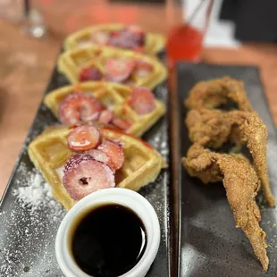 Strawberry waffles &amp; chicken