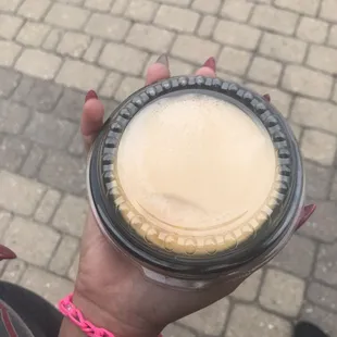 a person holding a pie
