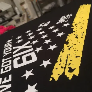 Smooth 2 color print on 100% cotton shirt.