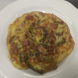 an omelet on a white plate