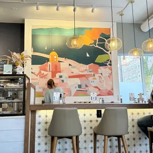 two people sitting at the bar