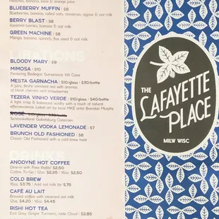 Front of Menu