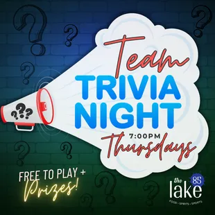 Team Trivia every Thursday at 7:00 pm