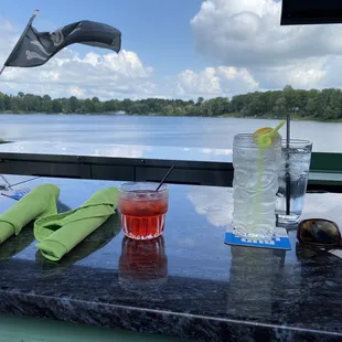 Happy hour drinks on the patio!
