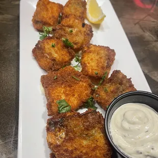 Walleye bytes with tarter sauce and aioli