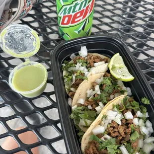3 tacos and drink for 4.50 can&apos;t beat the price and the food was great!!