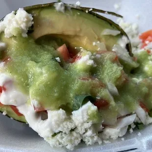 with avocado crema