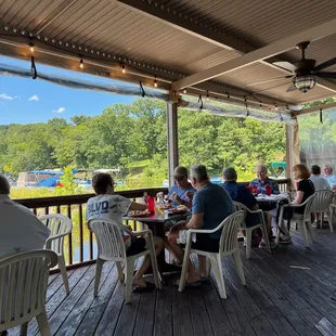 a group of people sitting at a table