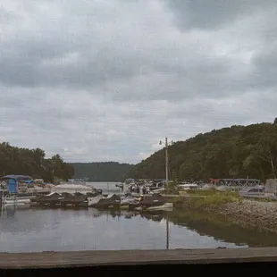 a view of boats docked at the dock