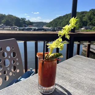 Bloody Mary on the tiki deck!