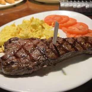 NY steak and eggs for 9.99