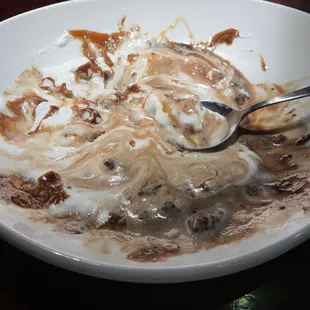 Gigantic ice cream brownie  Ice cream brownie.  Why did I write that twice? Cause that's how big it is?  $5.99