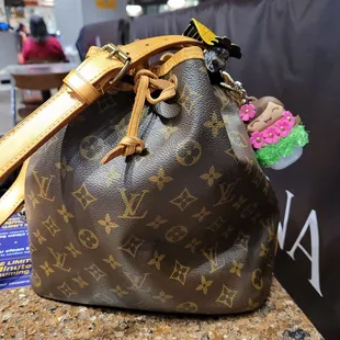 a louis vuitton bucket bag